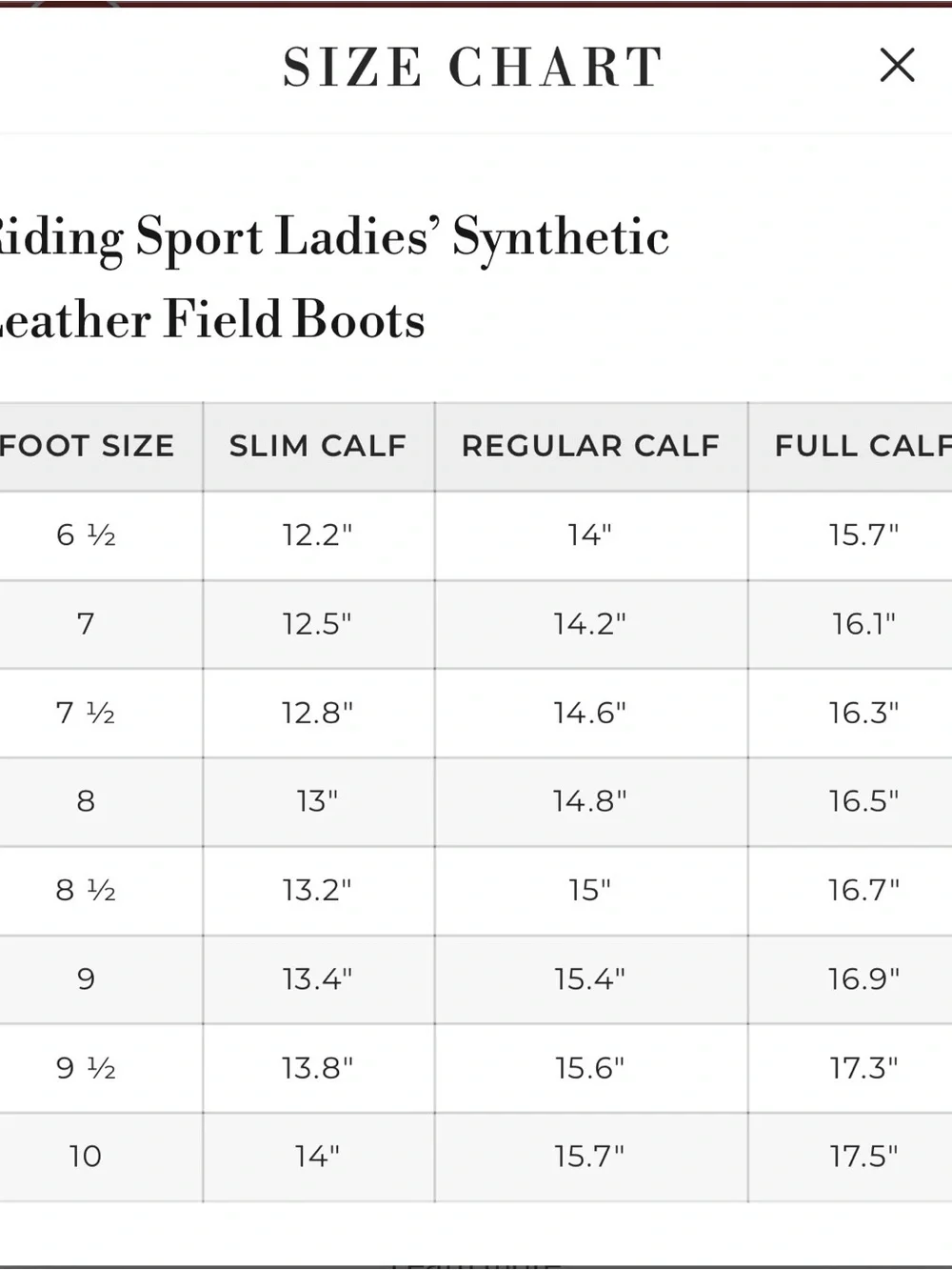 Riding Sport Ladies' Black Synthetic Leather Field Riding Boots